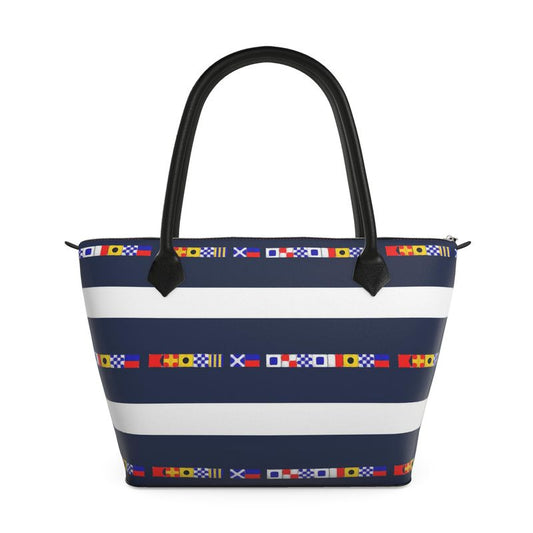 BRING ME SUNSHINE - NAUTICAL ZIP TOP TOTE BAG