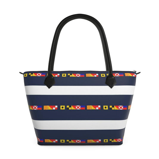 I LOVE YOU - NAUTICAL ZIP TOP TOTE BAG