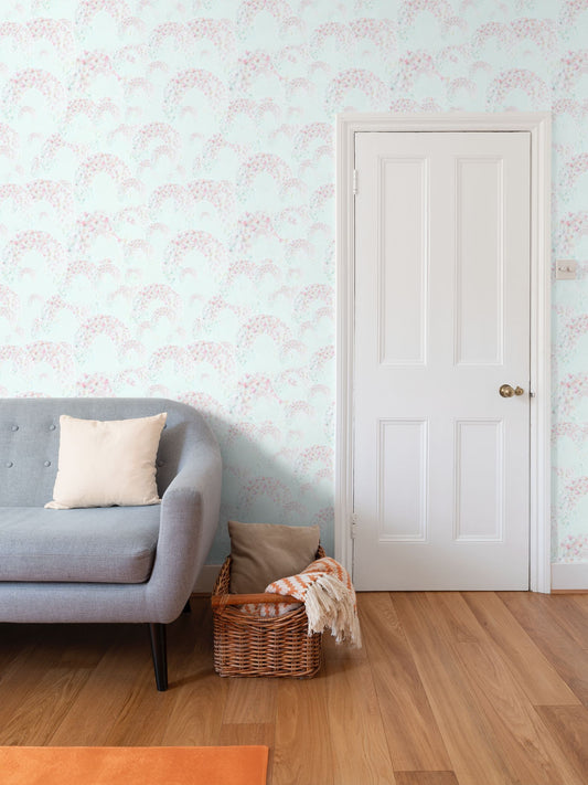 CHRYSALIS - CELADON - REPEAT PATTERN WALLPAPER