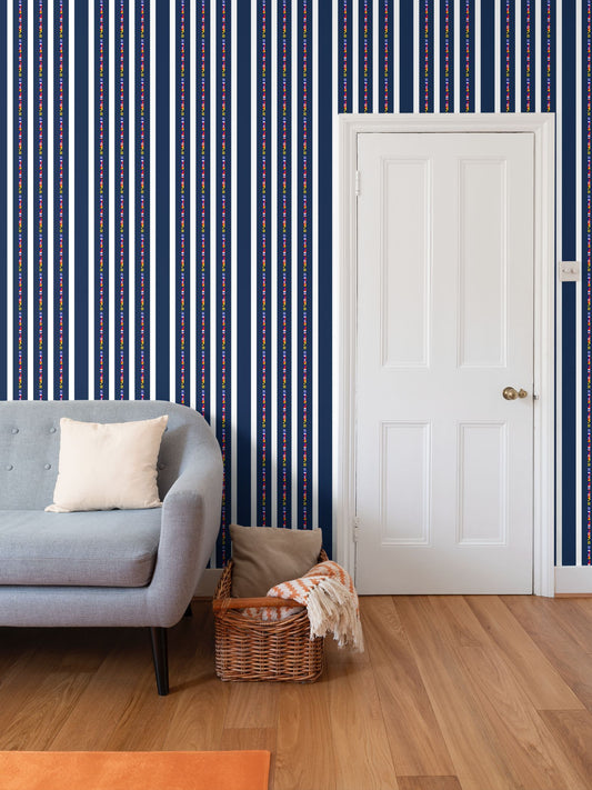 I LOVE THE OCEAN - NAUTICAL DESIGN - REPEAT PATTERN WALLPAPER
