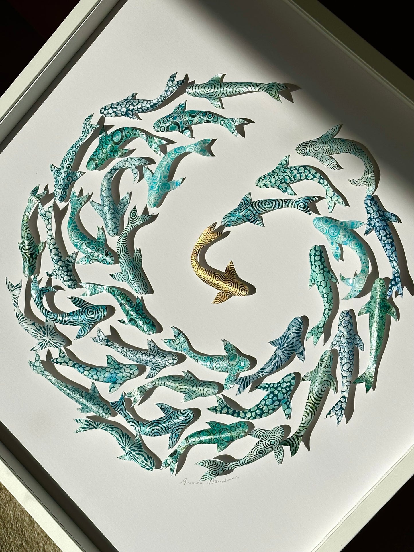 THE GOLDEN ONE — CIRCLE OF KOI - GOLD AQUA TEAL