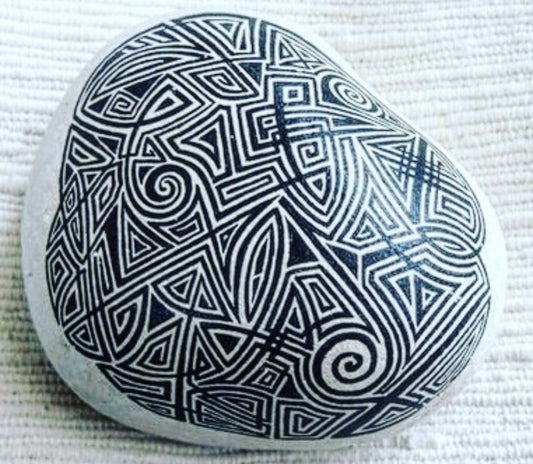 CELTIC KNOT INSPIRED PAINTED STONE