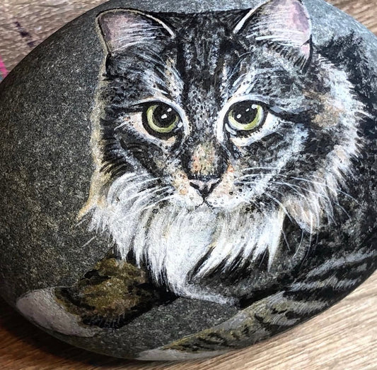 COMMISSIONED CAT PORTRAIT ON STONE