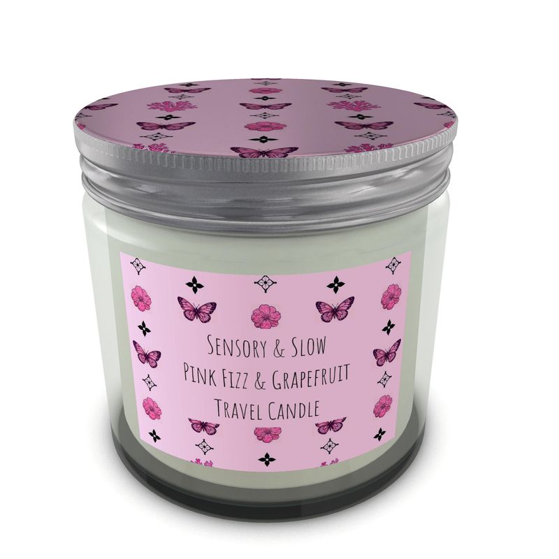 Motif Pink Fizz & Grapefruit Travel Candle in Jar