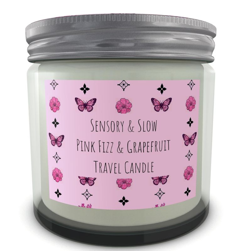 Motif Pink Fizz & Grapefruit Travel Candle in Jar