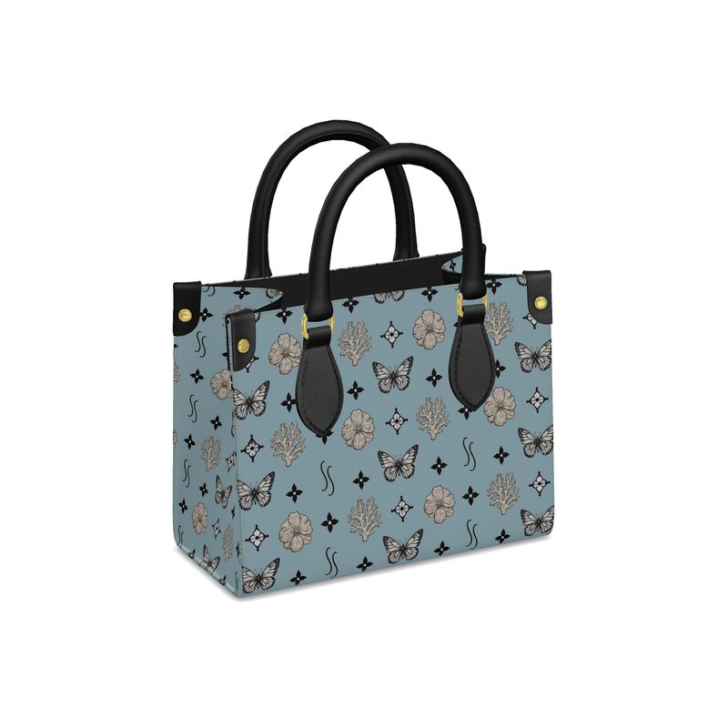 Motif Mini Shopper Bag - Dusty Grey Blue