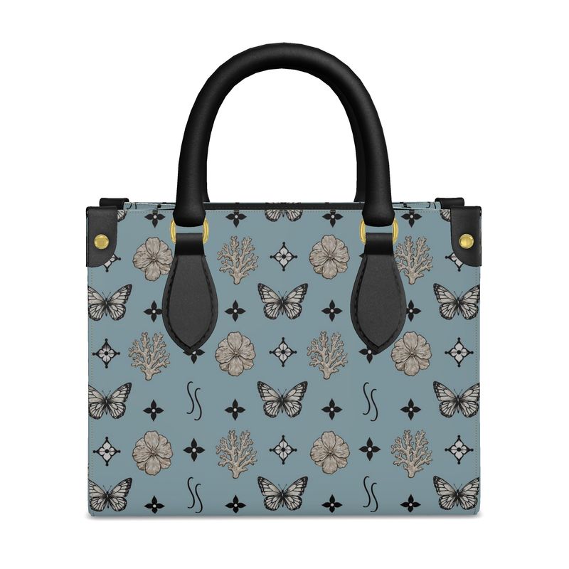 Motif Mini Shopper Bag - Dusty Grey Blue