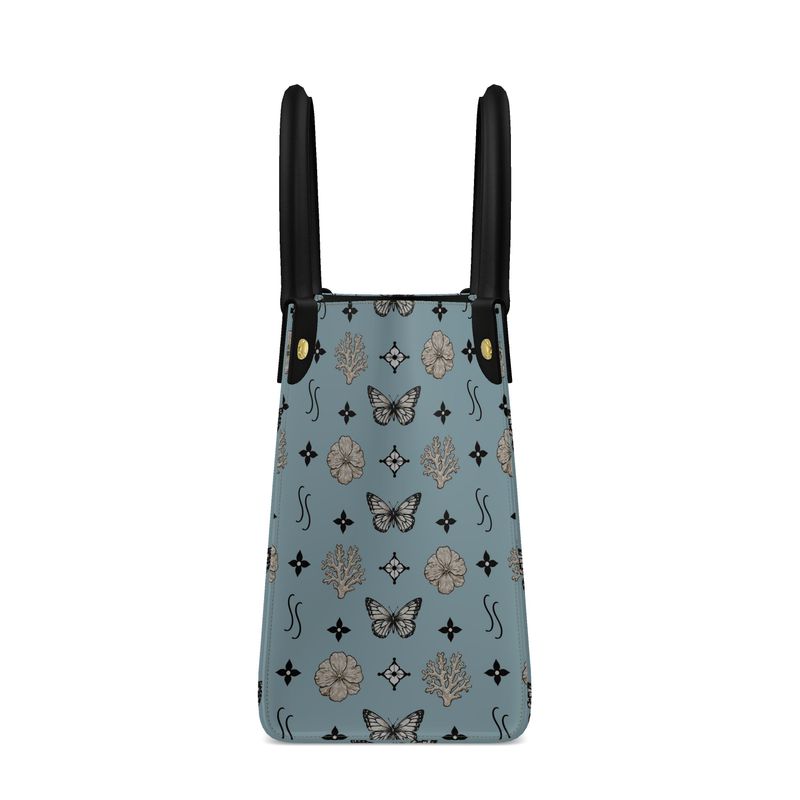 Motif Mini Shopper Bag - Dusty Grey Blue