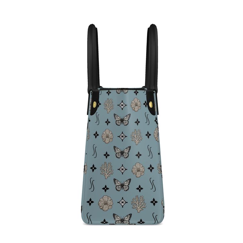 Motif Mini Shopper Bag - Dusty Grey Blue