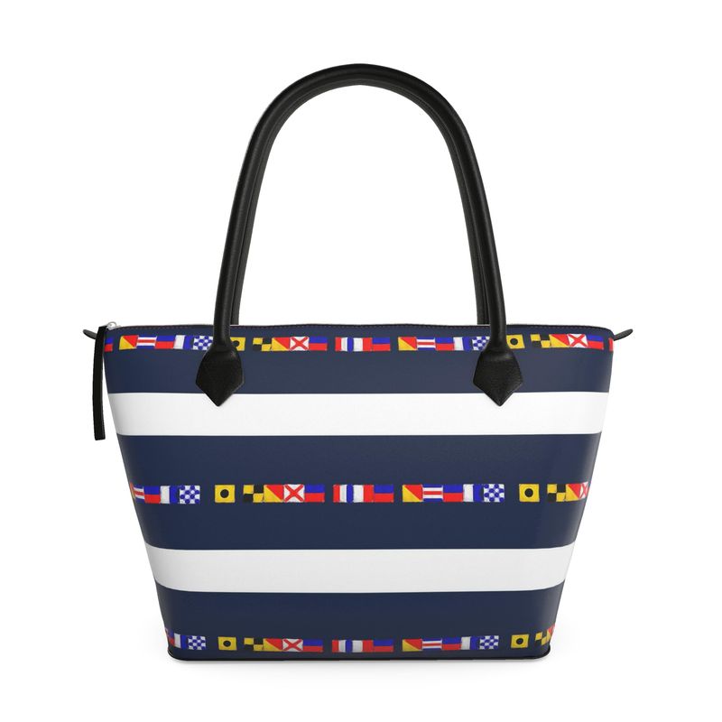 I LOVE THE OCEAN - NAUTICAL ZIP TOP HANDBAG