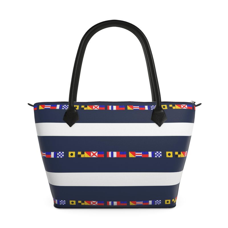 I LOVE THE OCEAN - NAUTICAL ZIP TOP HANDBAG