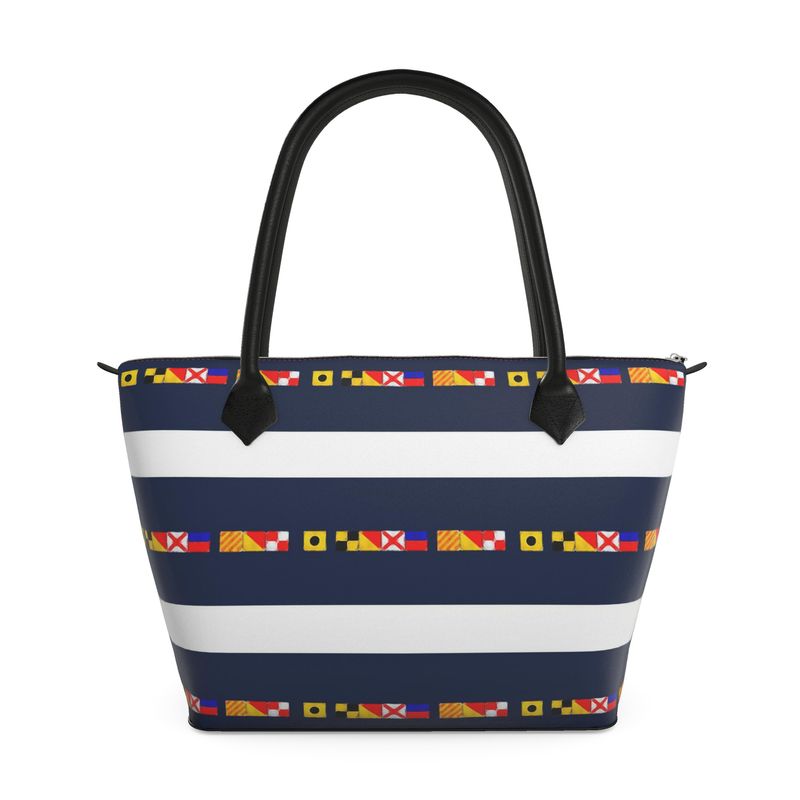 I LOVE YOU - NAUTICAL ZIP TOP HANDBAG