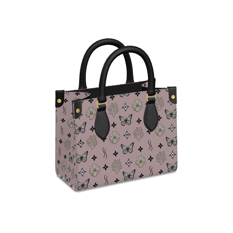 MOTIF MINI SHOPPER BAG - DUSTY PINK AND BLACK