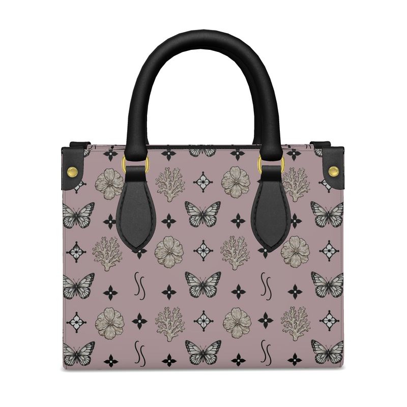MOTIF MINI SHOPPER BAG - DUSTY PINK AND BLACK