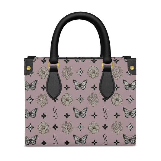 MOTIF MINI SHOPPER BAG - DUSTY PINK AND BLACK