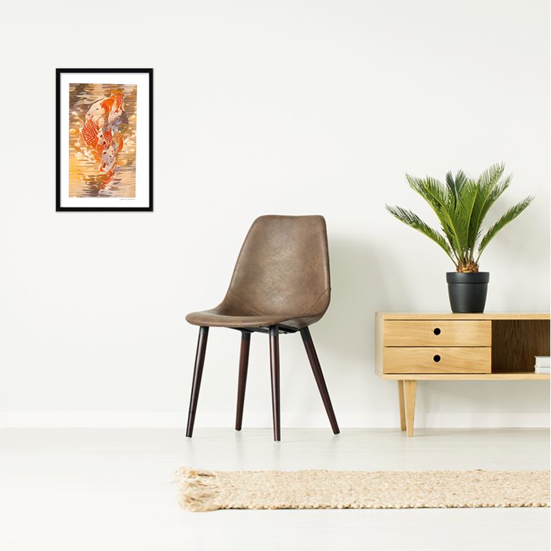 THE GOLDEN ONE CIRCLE OF KOI III - LIMITED EDITION FRAMED ART PRINT