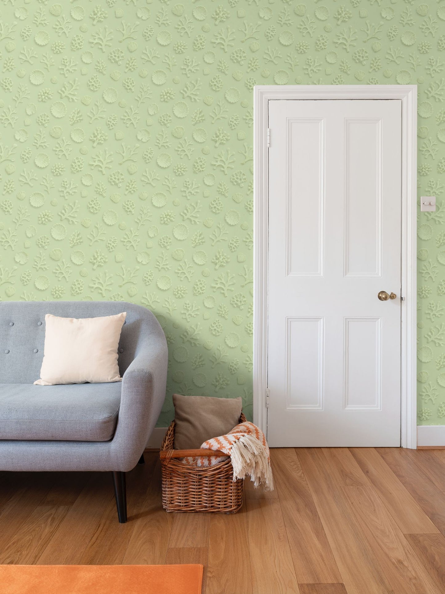SHADOW CORAL - SPRING MOSS - REPEAT PATTERN WALLPAPER