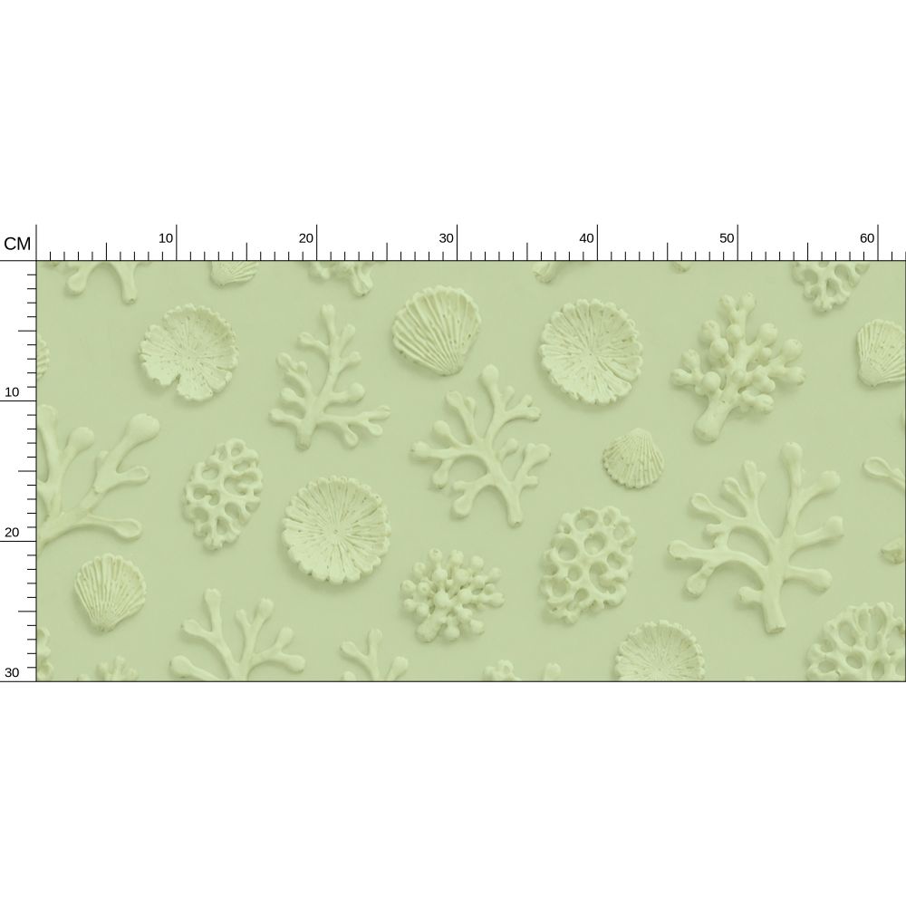 SHADOW CORAL - REPEAT PATTERN WALLPAPER - PASTEL OLIVE