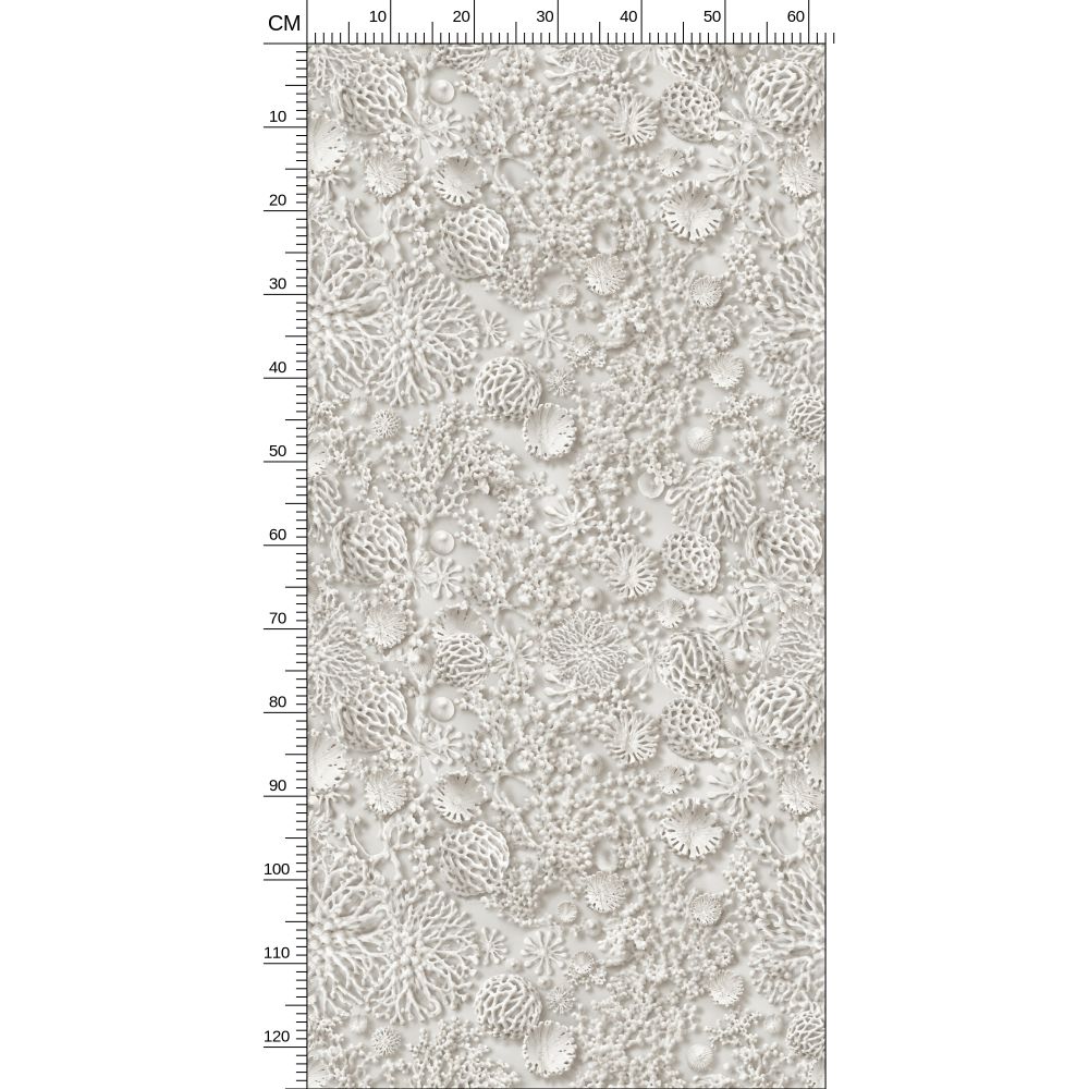 QUIET CORAL - WHITE PEARL - REPEAT PATTERN WALLPAPER