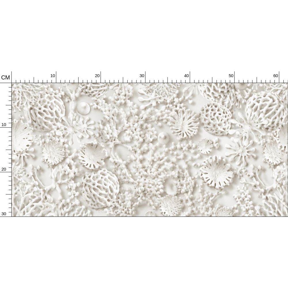 QUIET CORAL - REPEAT PATTERN WALLPAPER - WHITE