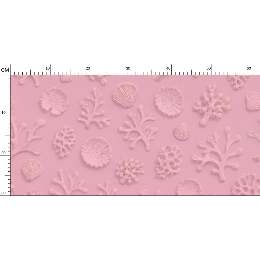 SHADOW CORAL - REPEAT PATTERN WALLPAPER - PASTEL PINK