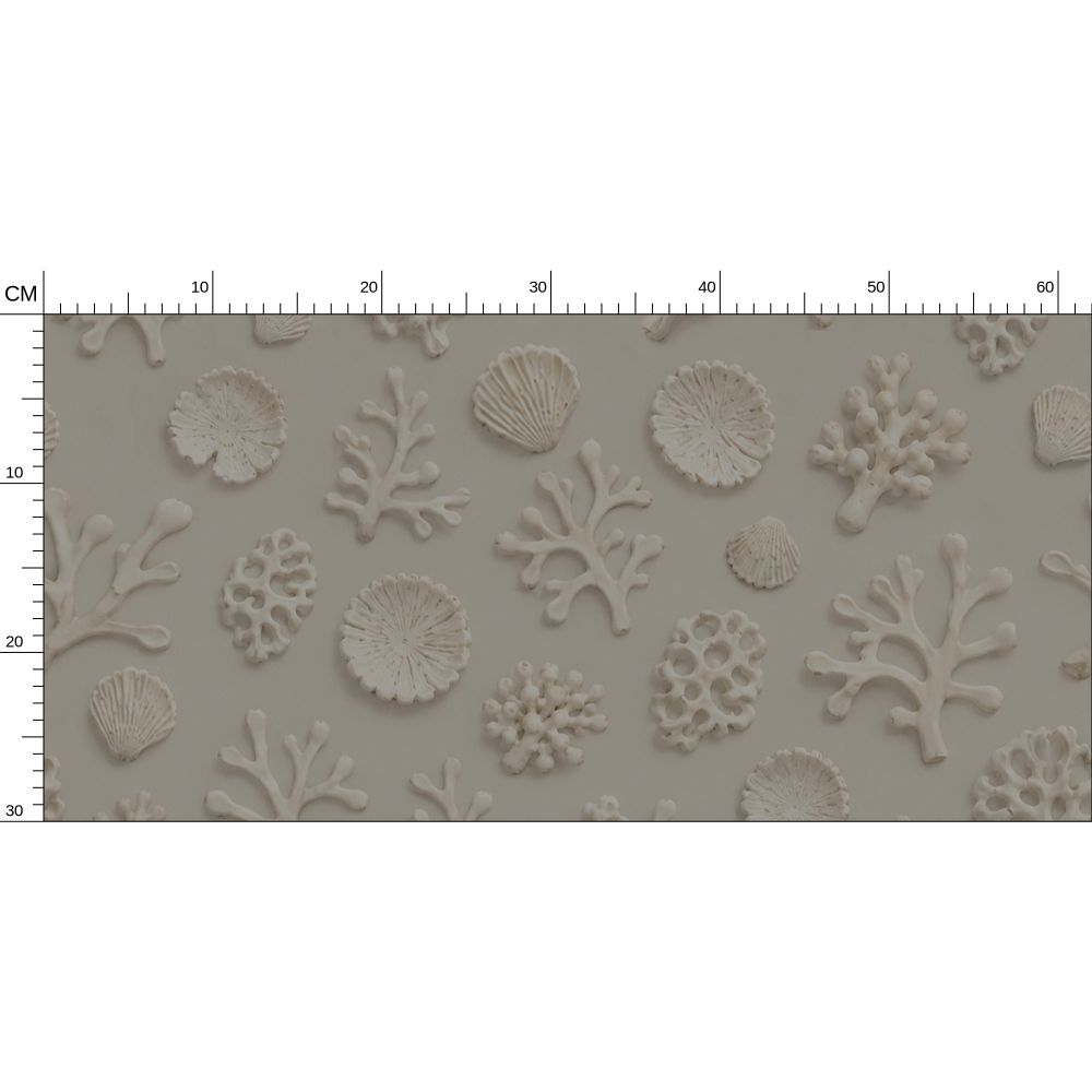 SHADOW CORAL - REPEAT PATTERN WALLPAPER - WARM GREY