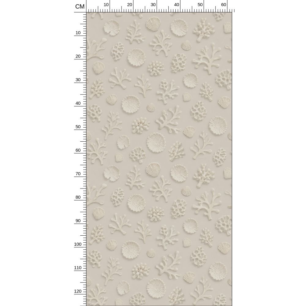 SHADOW CORAL - PEBBLE - REPEAT PATTERN WALLPAPER
