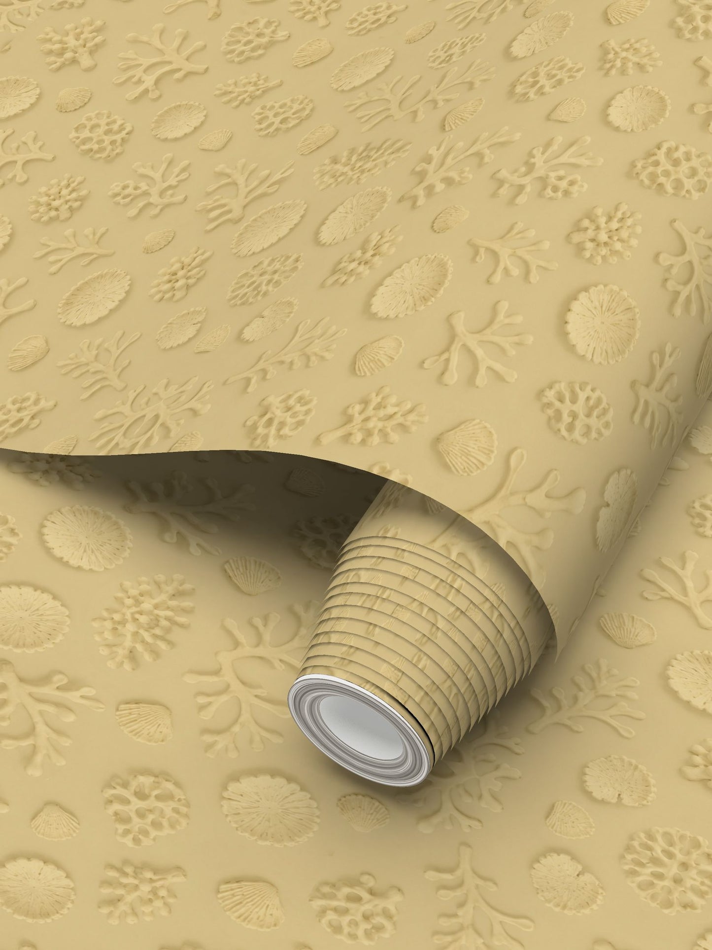 SHADOW CORAL - SUNLIT SHELL - REPEAT PATTERN WALLPAPER
