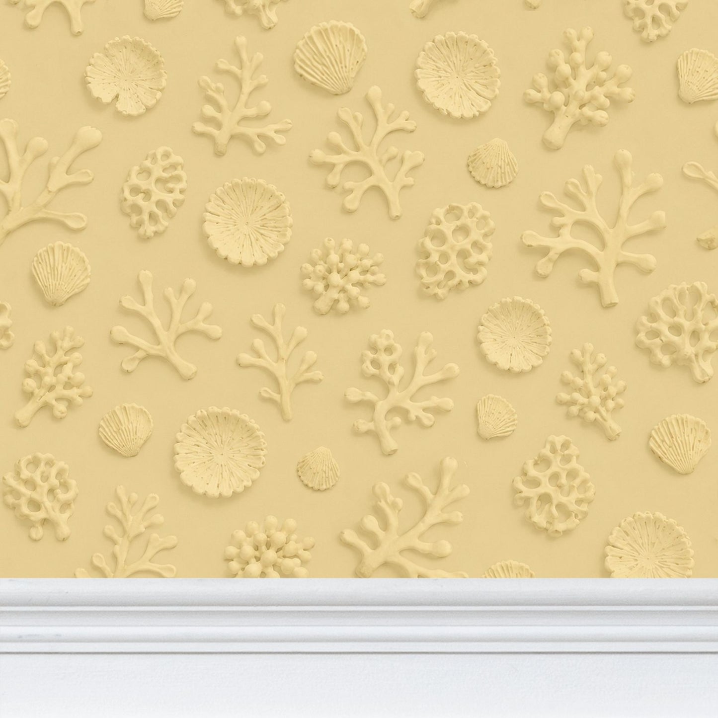 SHADOW CORAL - SUNLIT SHELL - REPEAT PATTERN WALLPAPER