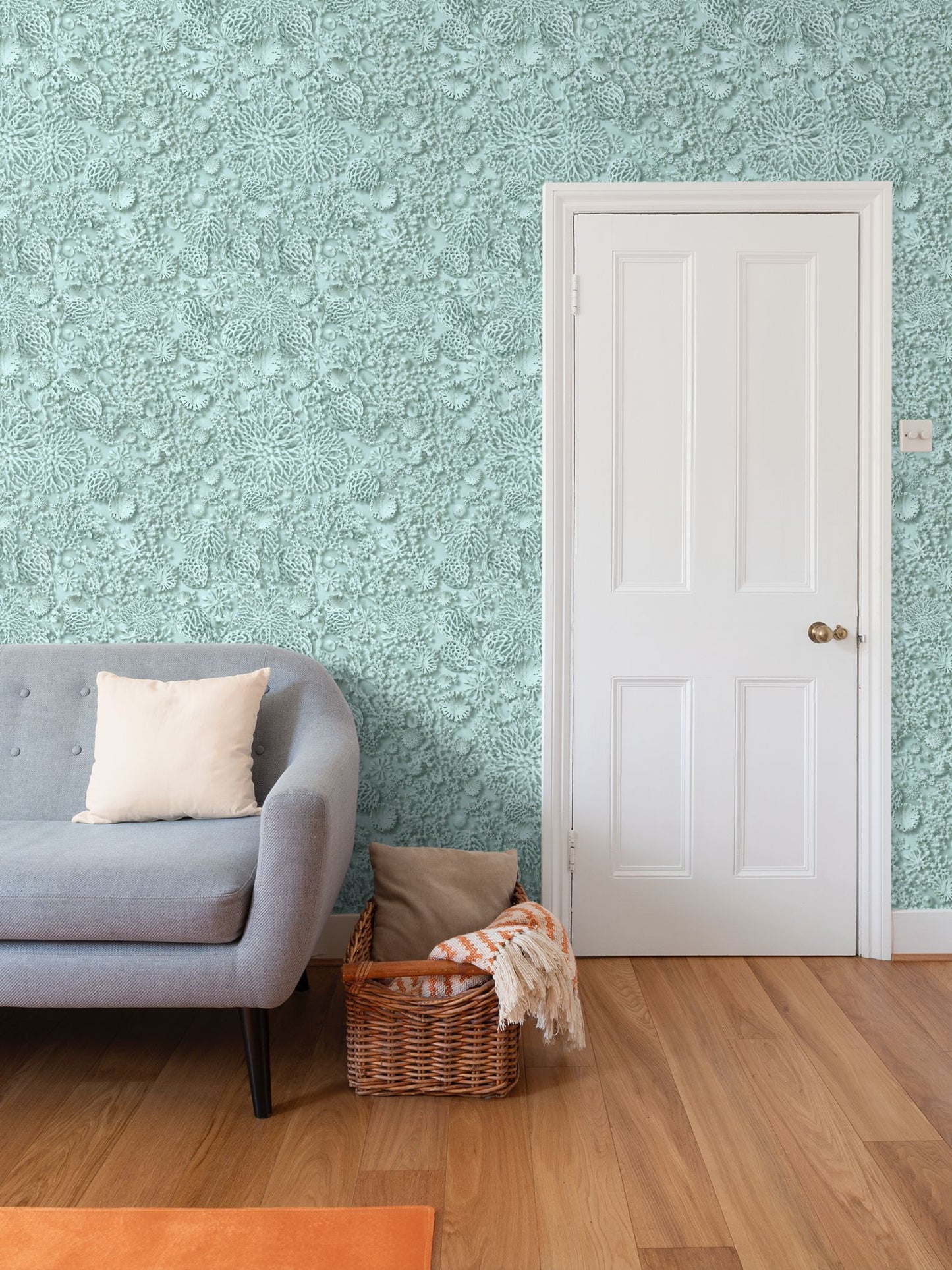 QUIET CORAL - SEA MIST - REPEAT PATTERN WALLPAPER
