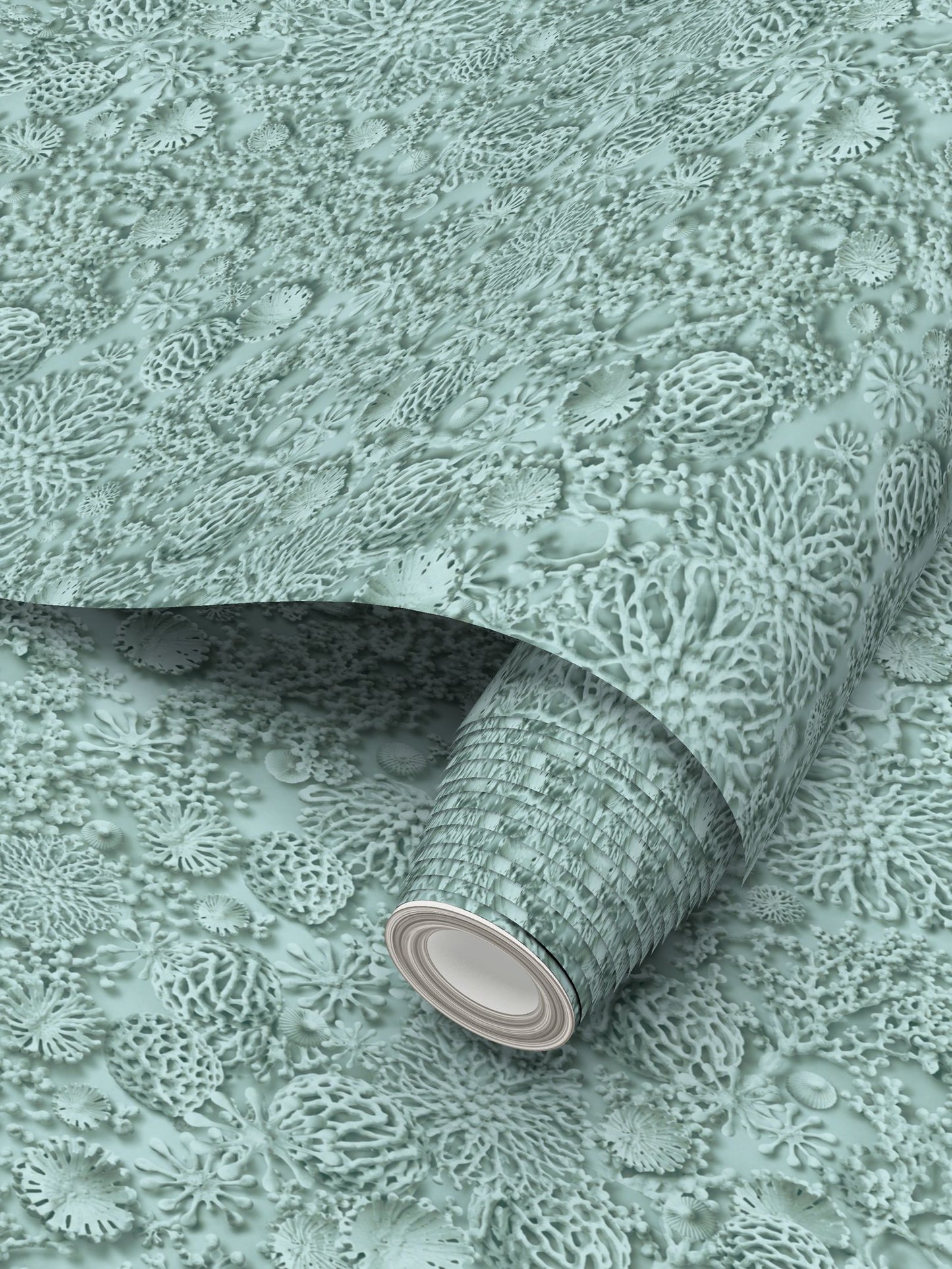 QUIET CORAL - SEA MIST - REPEAT PATTERN WALLPAPER