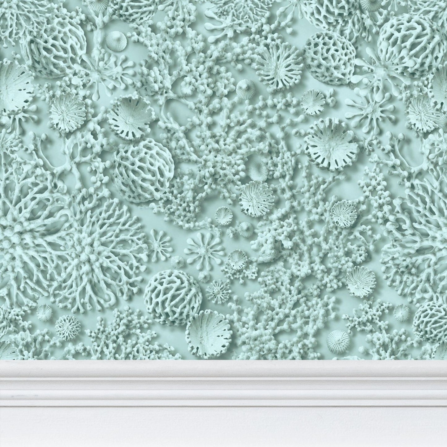 QUIET CORAL - SEA MIST - REPEAT PATTERN WALLPAPER