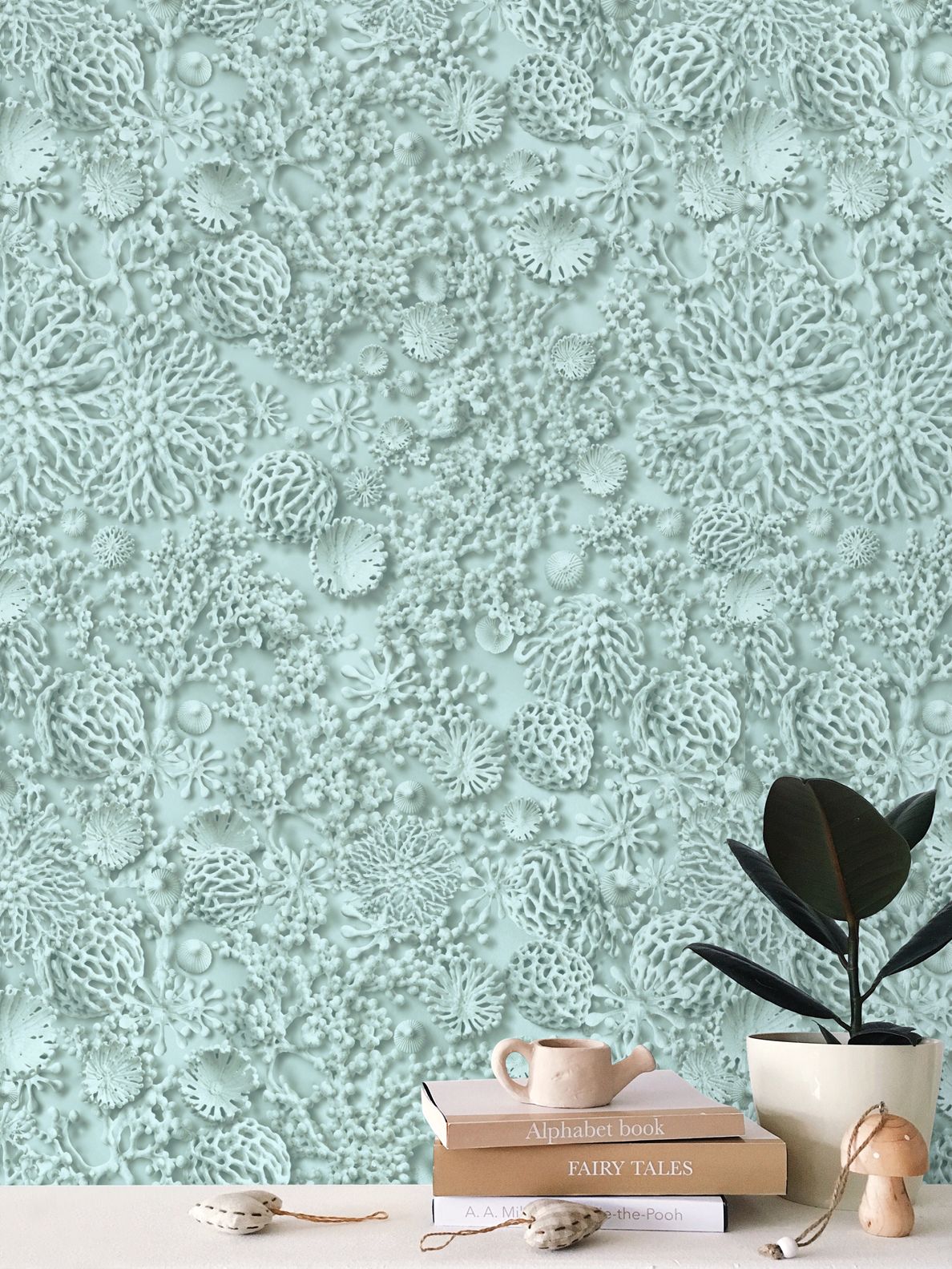 QUIET CORAL - SEA MIST - REPEAT PATTERN WALLPAPER