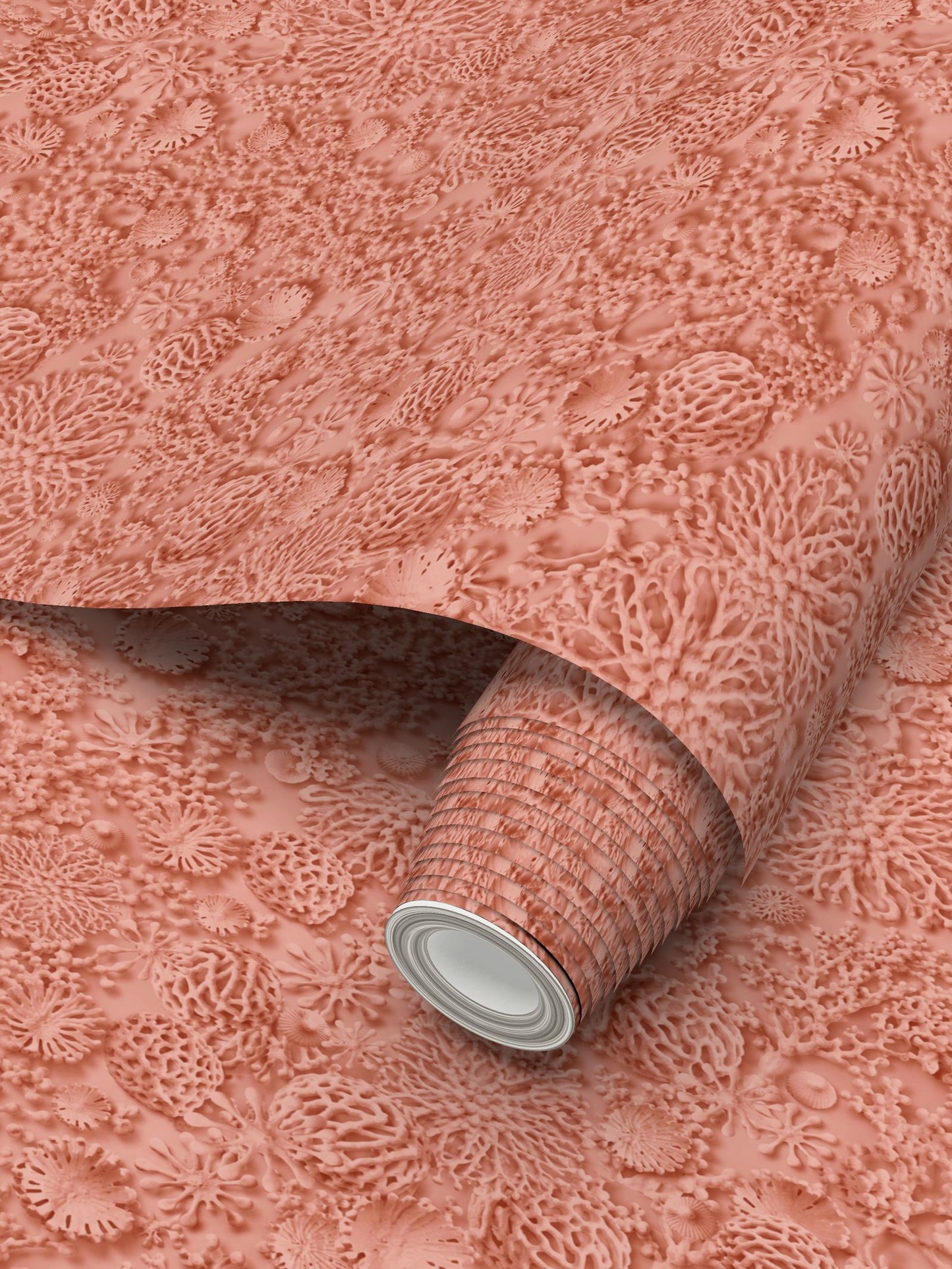 QUIET CORAL - CORAL BLOOM - REPEAT PATTERN WALLPAPER