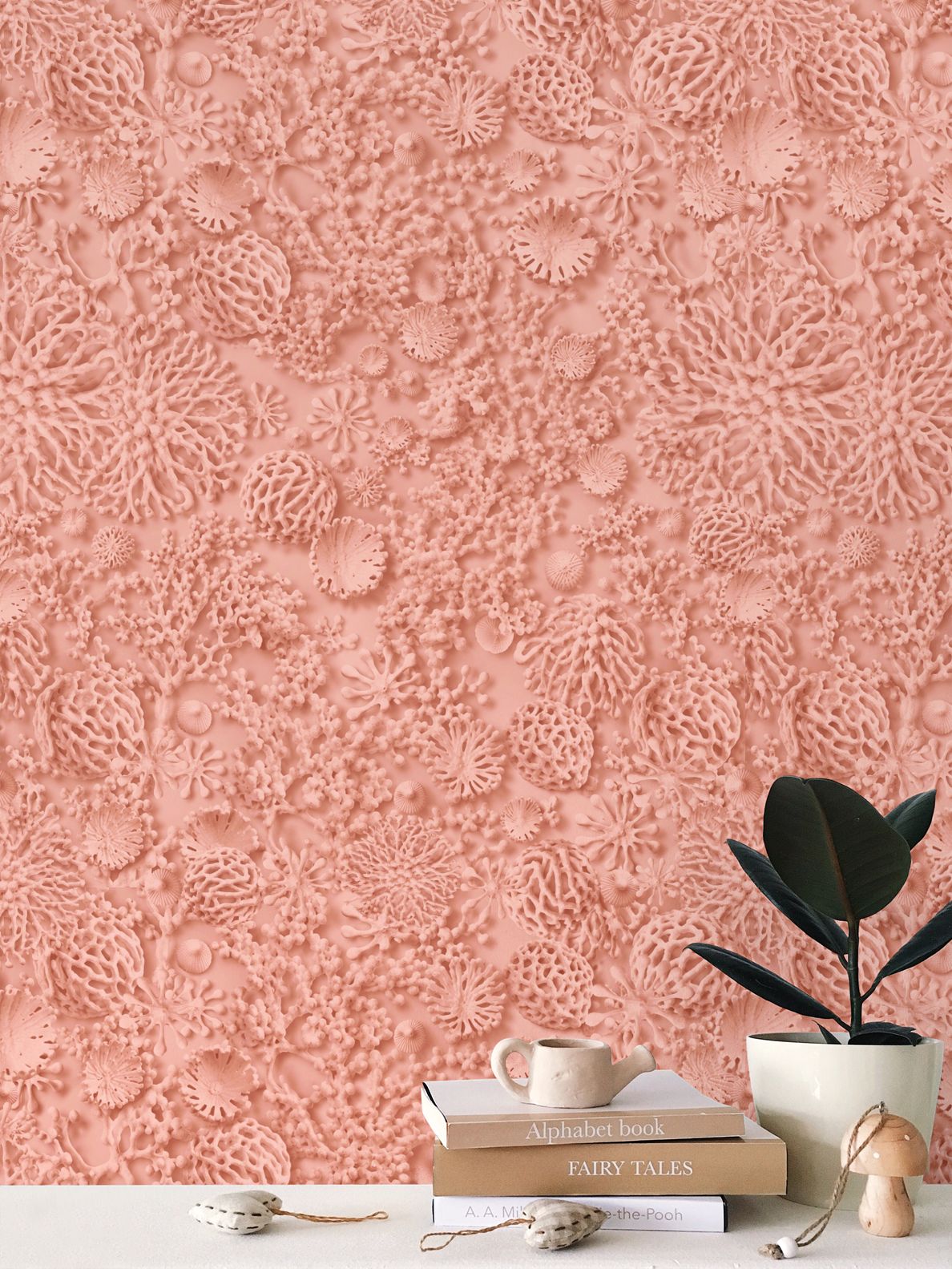 QUIET CORAL - CORAL BLOOM - REPEAT PATTERN WALLPAPER
