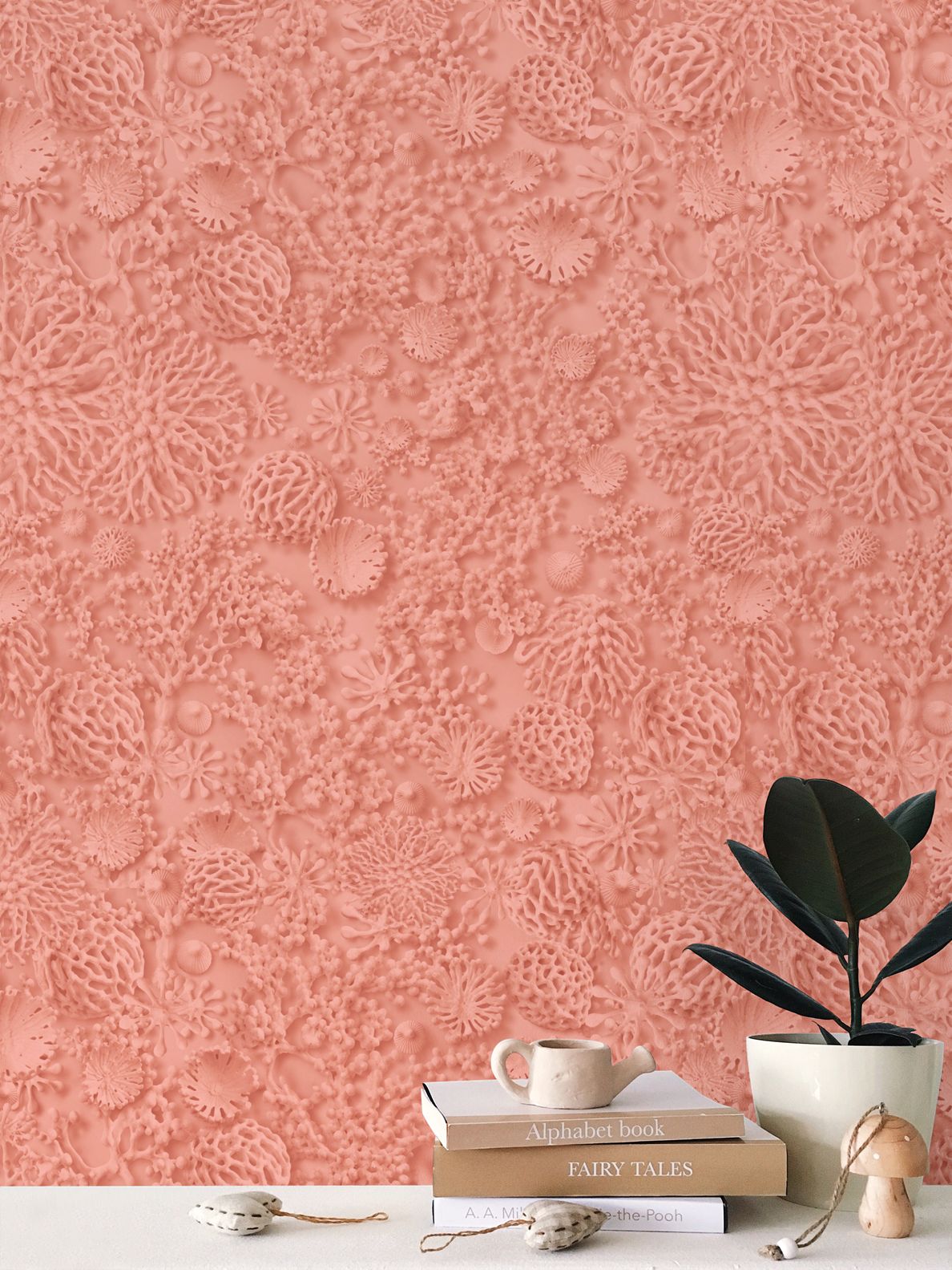 QUIET CORAL - CORAL BLOOM - REPEAT PATTERN WALLPAPER