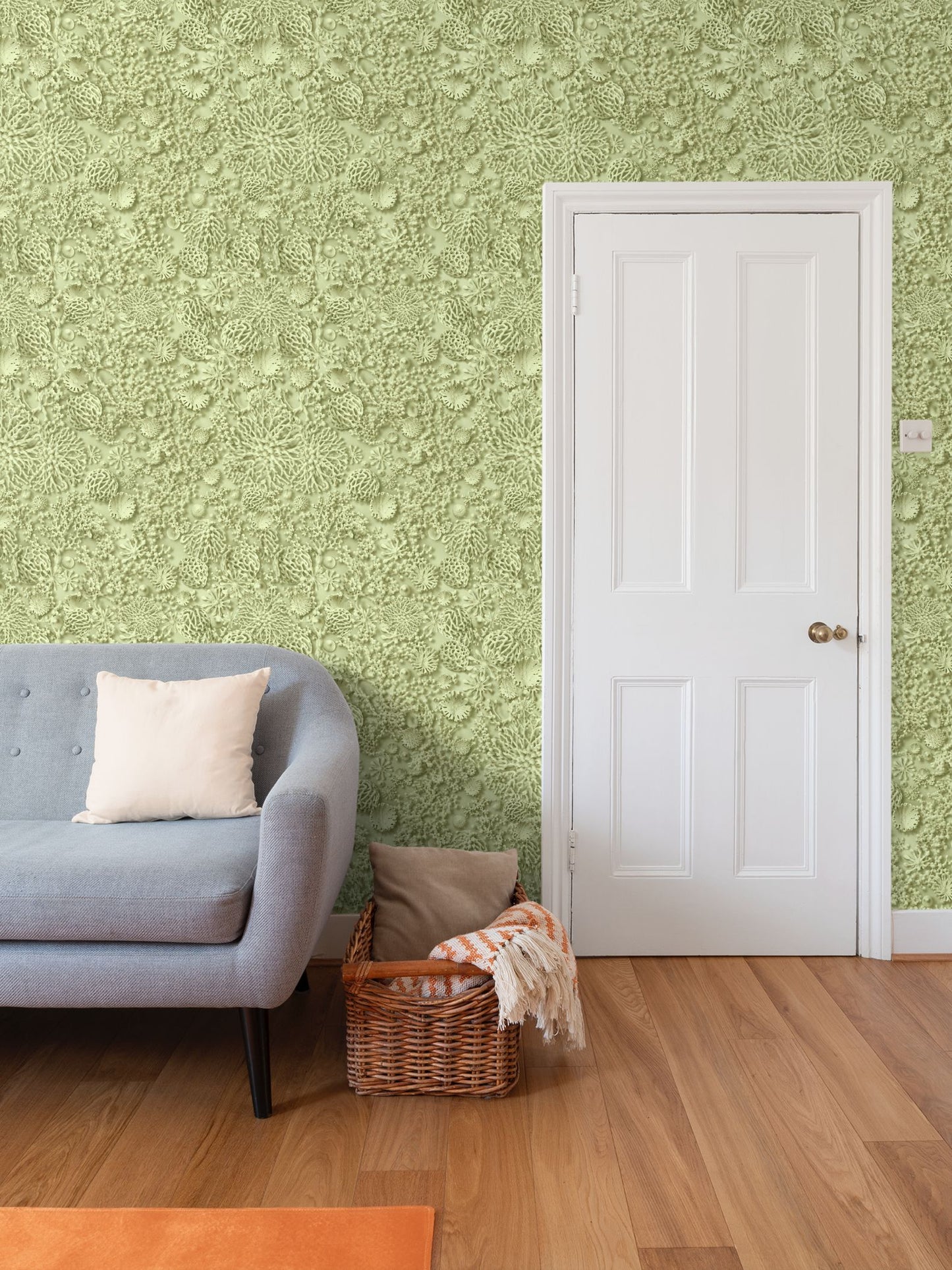 QUIET CORAL - SEA GRASS - REPEAT PATTERN WALLPAPER