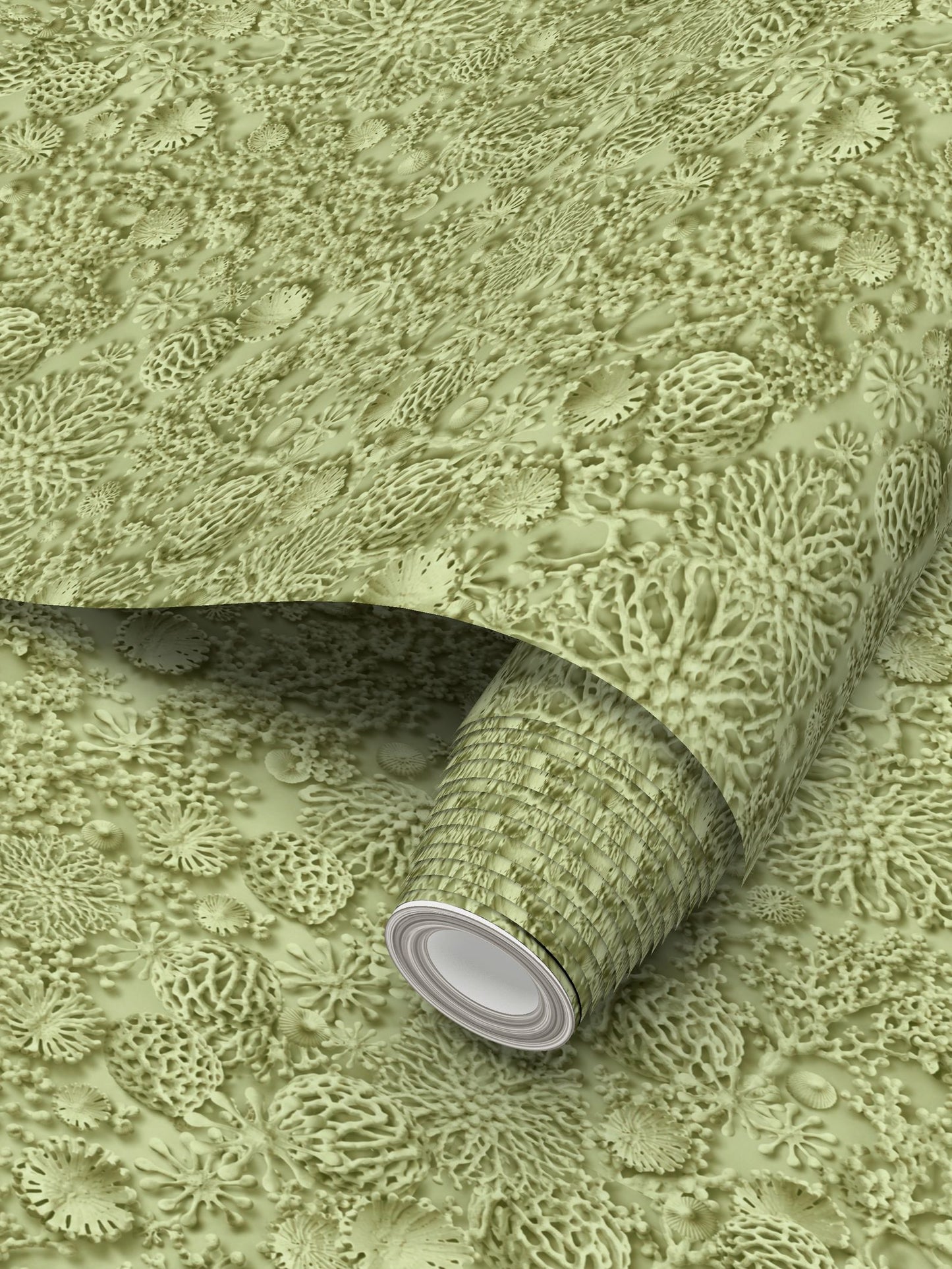 QUIET CORAL - SEA GRASS - REPEAT PATTERN WALLPAPER