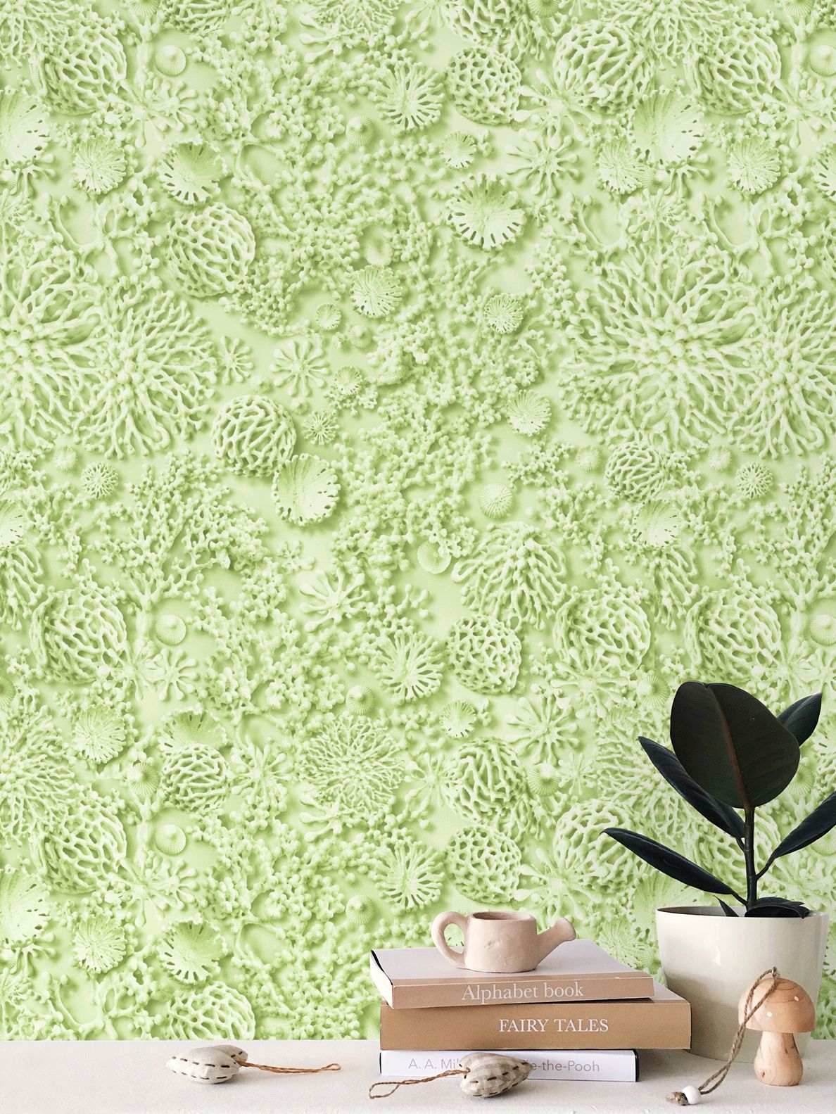QUIET CORAL - SEA GRASS - REPEAT PATTERN WALLPAPER