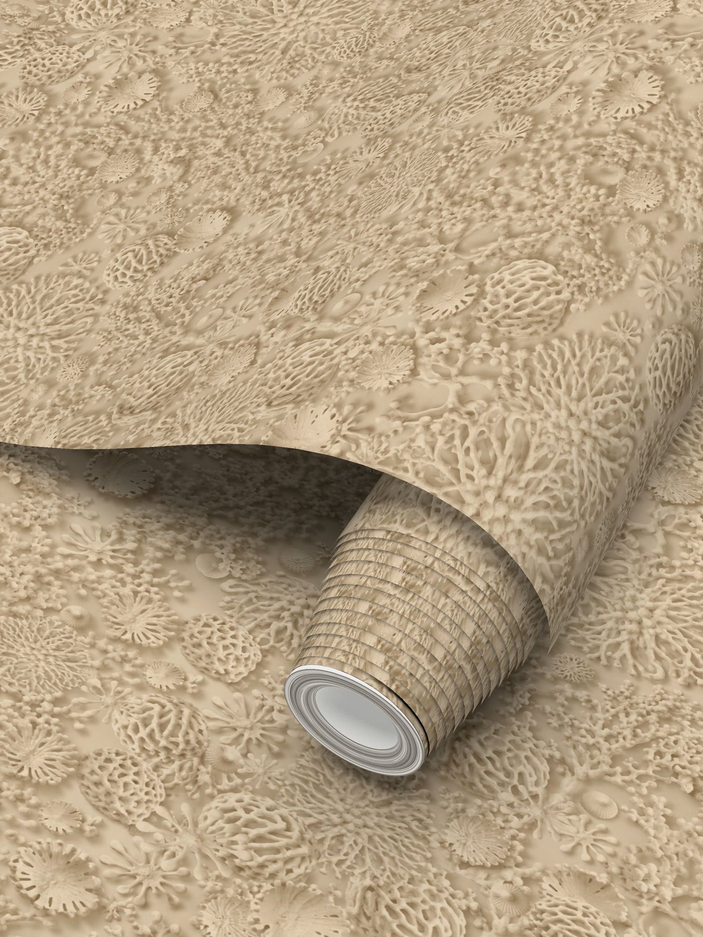QUIET CORAL - DRIFT WOOD - REPEAT PATTERN WALLPAPER