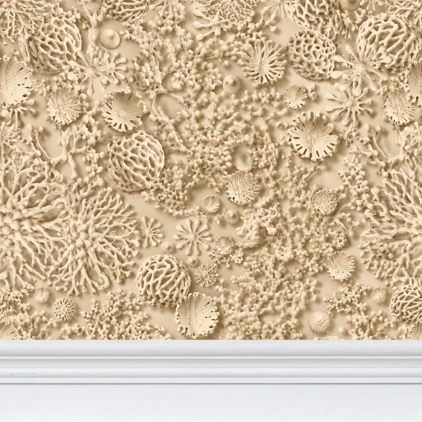 QUIET CORAL - DRIFT WOOD - REPEAT PATTERN WALLPAPER