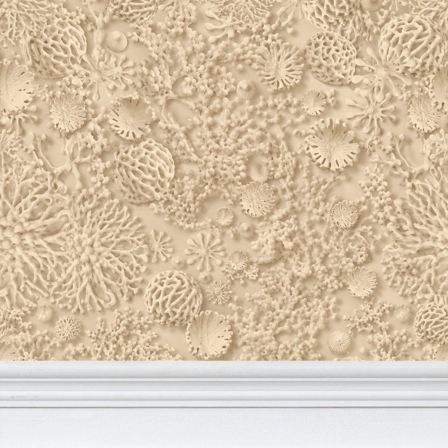 QUIET CORAL - DRIFT WOOD - REPEAT PATTERN WALLPAPER