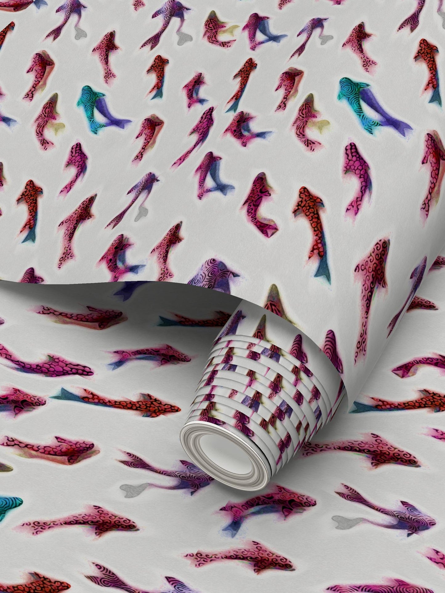 THE ODD ONE OUT - FUCHSIA AND AQUA - REPEAT PATTERN WALLPAPER