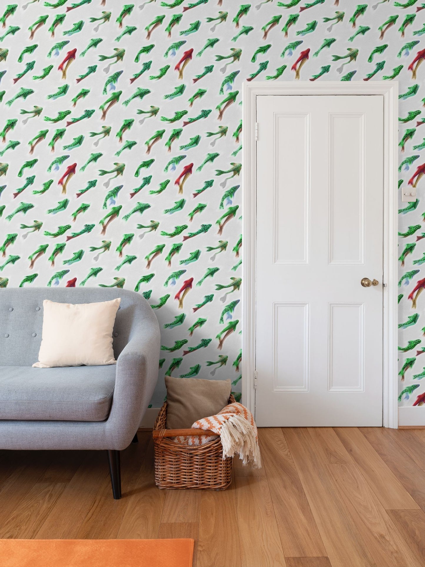 THE ODD ONE OUT - GREEN AND RED - REPEAT PATTERN WALLPAPER