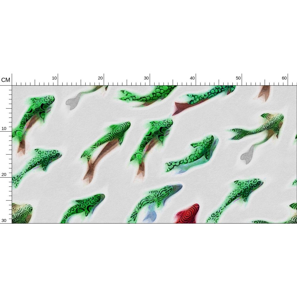 THE ODD ONE OUT - GREEN AND RED - REPEAT PATTERN WALLPAPER