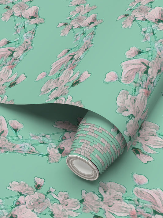 FIRST BLOOM - MORNING MINT - REPEAT PATTERN WALLPAPER