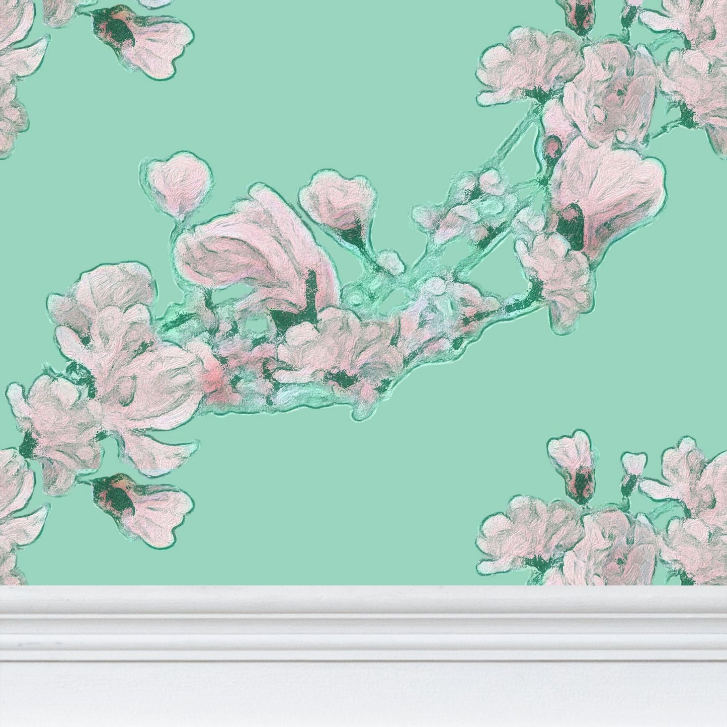 FIRST BLOOM - MORNING MINT - REPEAT PATTERN WALLPAPER