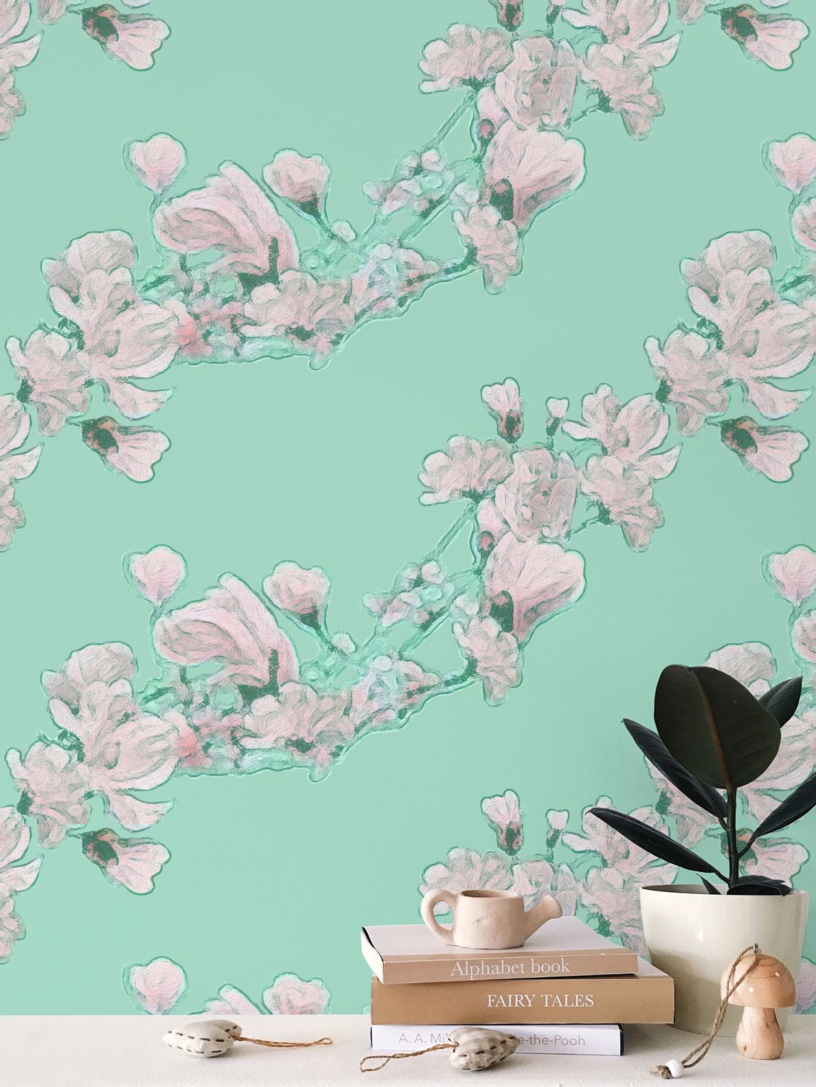FIRST BLOOM - MORNING MINT - REPEAT PATTERN WALLPAPER