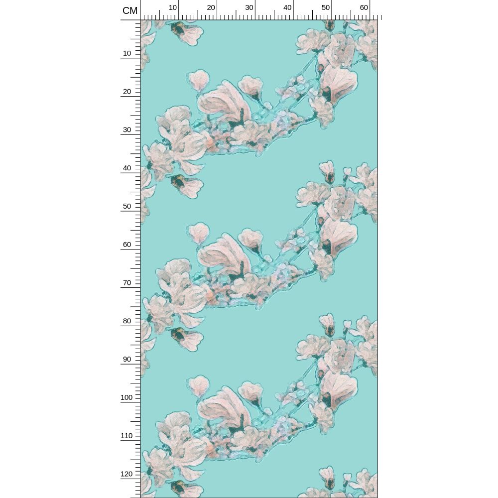 FIRST BLOOM - ROBIN'S EGG - REPEAT PATTERN WALLPAPER Repeat