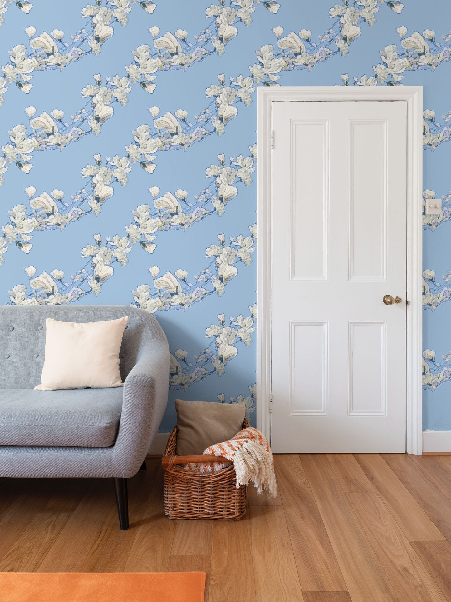 FIRST BLOOM - BLUE HAZE - REPEAT PATTERN WALLPAPER